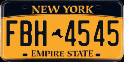 NY license plate FBH4545