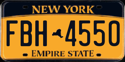 NY license plate FBH4550