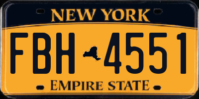 NY license plate FBH4551