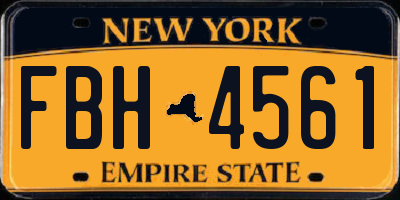 NY license plate FBH4561
