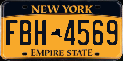 NY license plate FBH4569