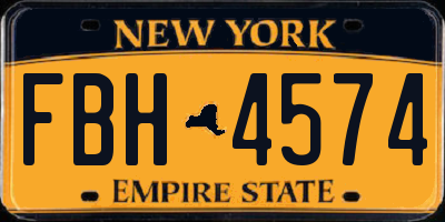 NY license plate FBH4574
