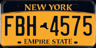 NY license plate FBH4575