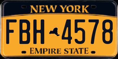 NY license plate FBH4578