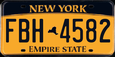 NY license plate FBH4582
