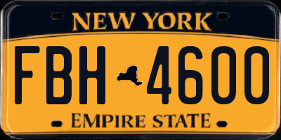 NY license plate FBH4600
