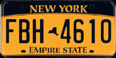 NY license plate FBH4610