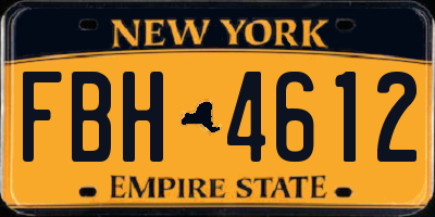 NY license plate FBH4612