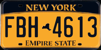 NY license plate FBH4613