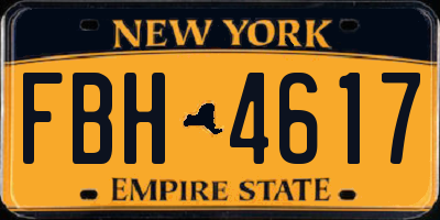 NY license plate FBH4617