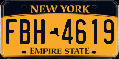 NY license plate FBH4619