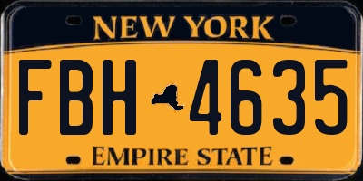 NY license plate FBH4635