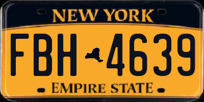 NY license plate FBH4639
