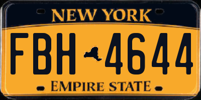 NY license plate FBH4644