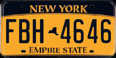 NY license plate FBH4646