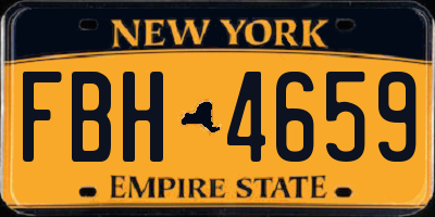 NY license plate FBH4659