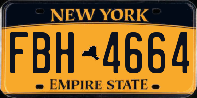 NY license plate FBH4664