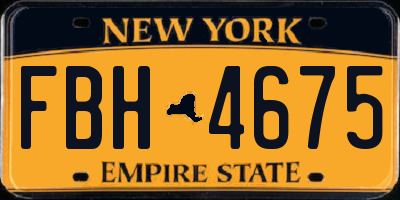 NY license plate FBH4675