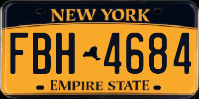 NY license plate FBH4684