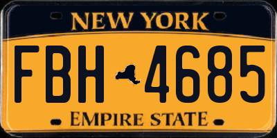NY license plate FBH4685