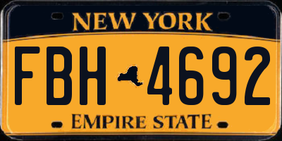 NY license plate FBH4692