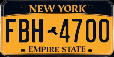 NY license plate FBH4700