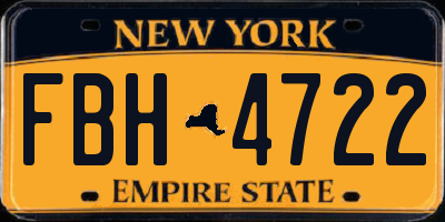 NY license plate FBH4722