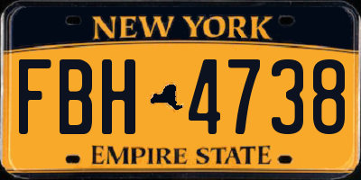 NY license plate FBH4738