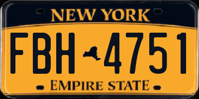 NY license plate FBH4751