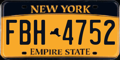 NY license plate FBH4752