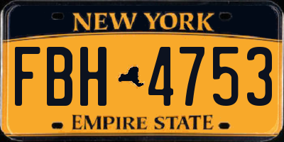NY license plate FBH4753