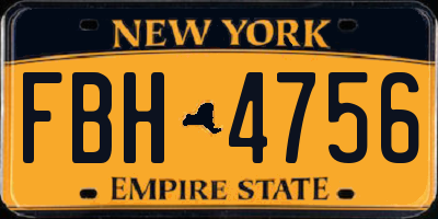 NY license plate FBH4756