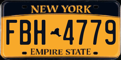 NY license plate FBH4779