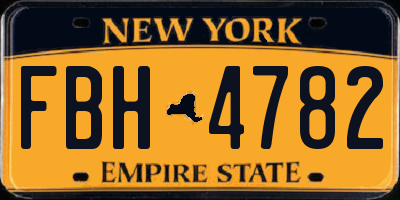 NY license plate FBH4782