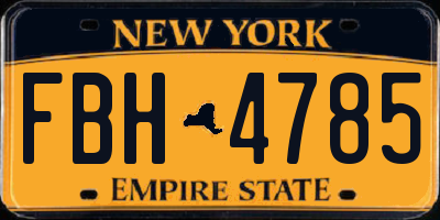NY license plate FBH4785