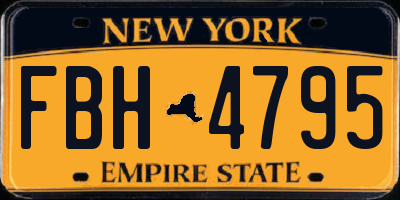 NY license plate FBH4795