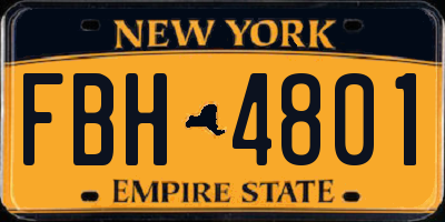 NY license plate FBH4801