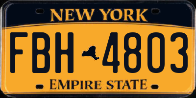 NY license plate FBH4803
