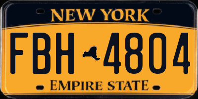 NY license plate FBH4804