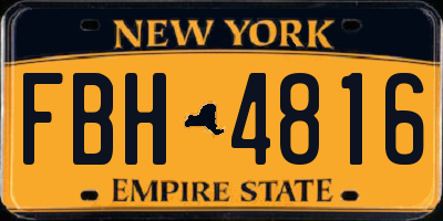 NY license plate FBH4816