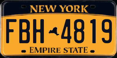 NY license plate FBH4819