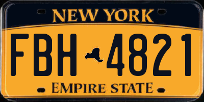 NY license plate FBH4821