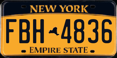 NY license plate FBH4836