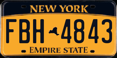 NY license plate FBH4843