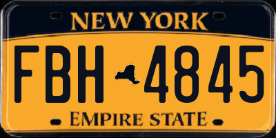 NY license plate FBH4845