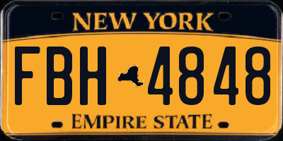 NY license plate FBH4848