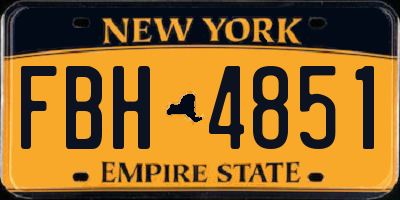NY license plate FBH4851
