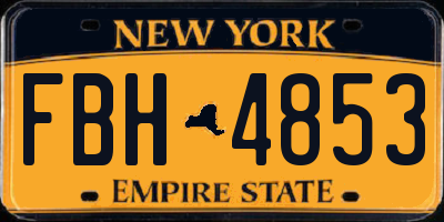 NY license plate FBH4853