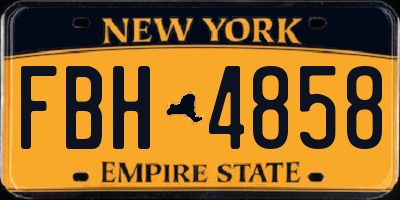 NY license plate FBH4858