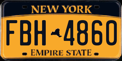 NY license plate FBH4860